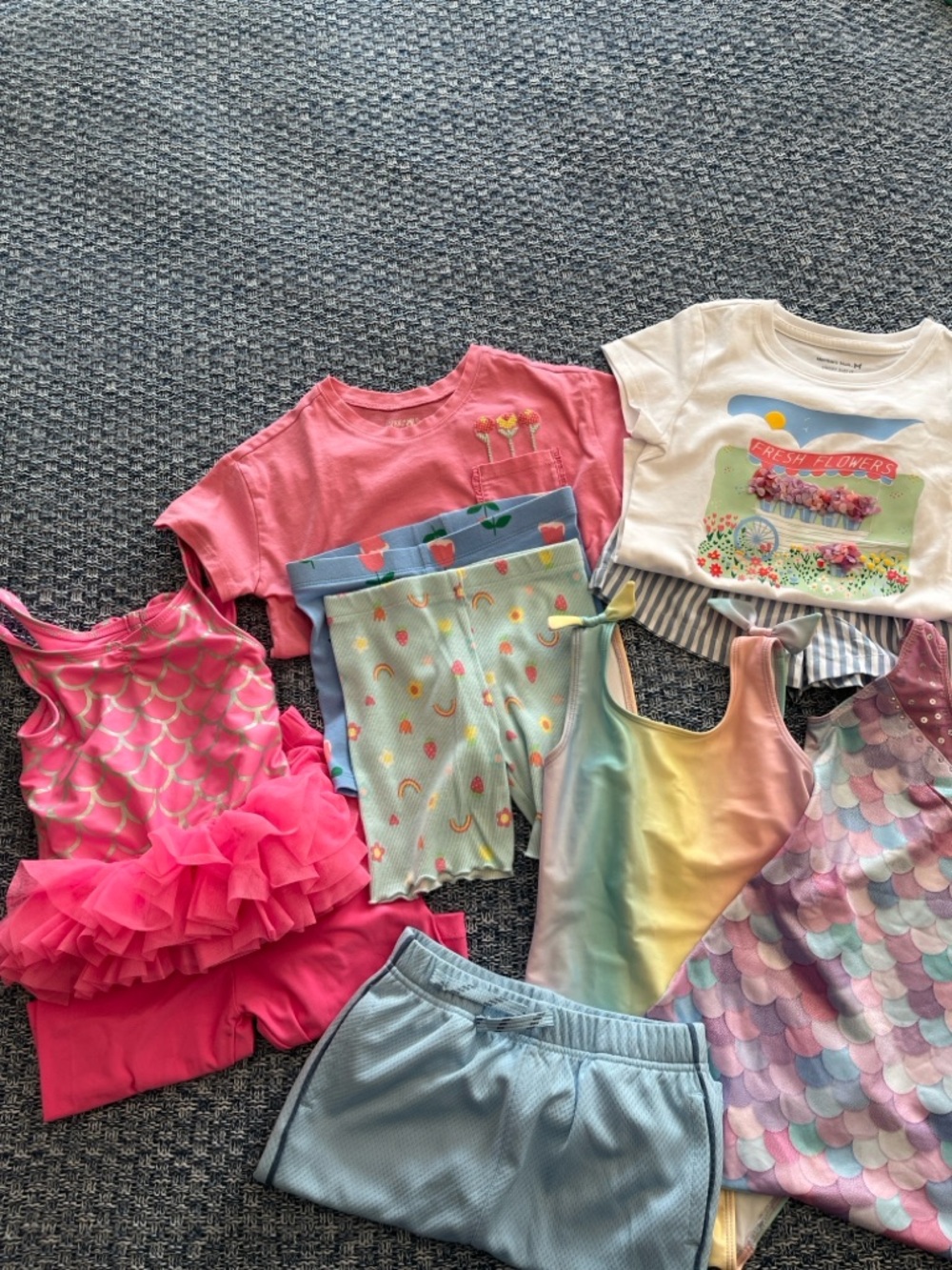Cat & Jack Girls Mix Swim & Play Set - Pink, Blue, Pastel Rainbow, Mint Fits 5T - Picture 2 of 8